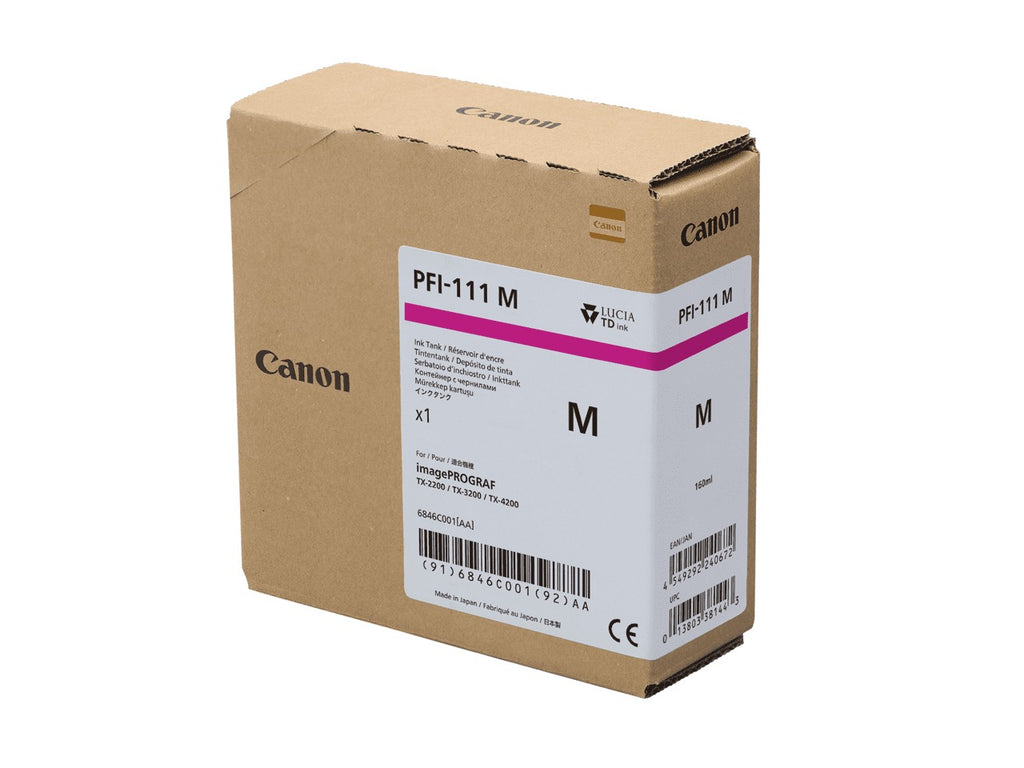 Canon PFI-111M Magenta Ink Genuine Cartridge 160ml 6846C001AA PFI111M TX3200 TX4200
