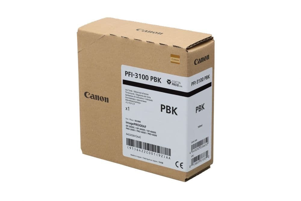 Canon PFI-3100PBK Genuine Ink Cartridge Photo Black 160ml 6422C001AA  PFI3100PBK - Canon PFI-3100 Ink