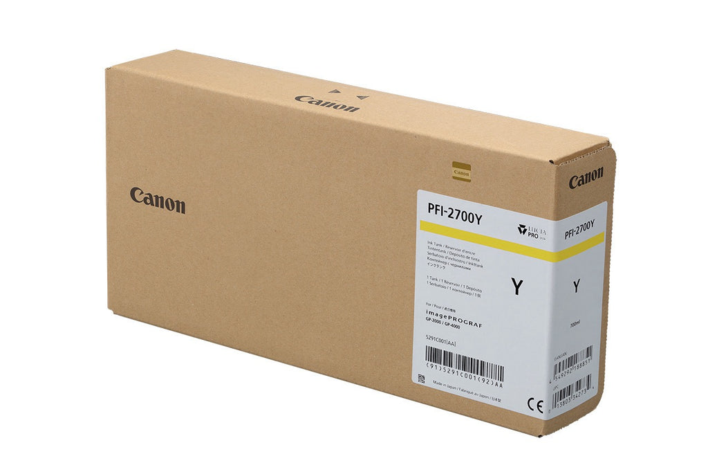 Canon PFI-2700Y Genuine Ink Cartridge Yellow 700ml 5291C001AA  PFI2700Y - Canon PFI-2100 Ink