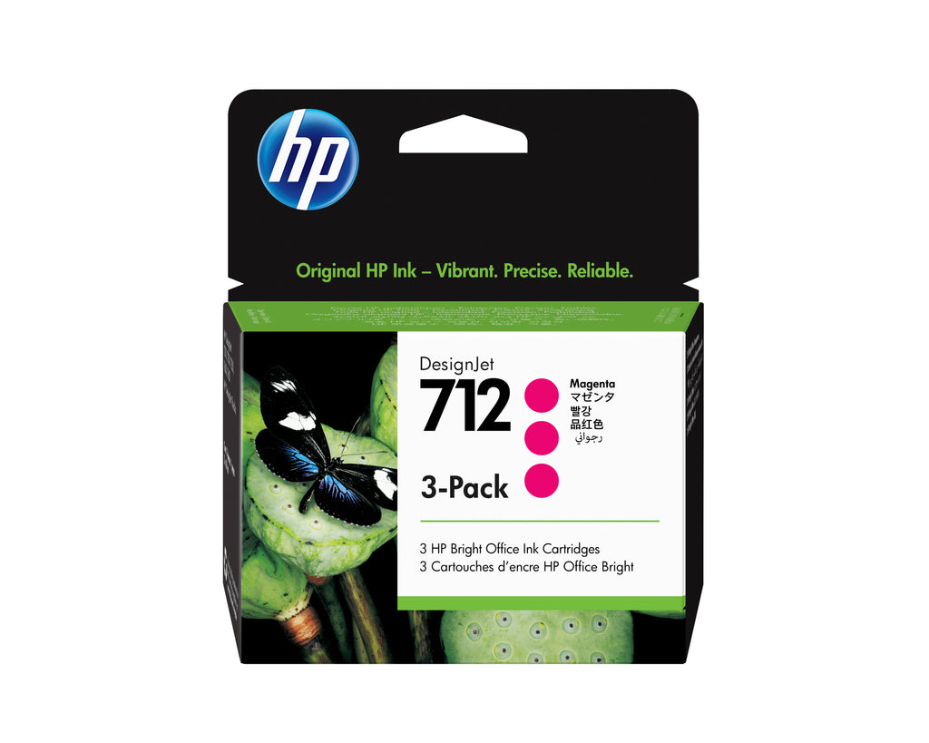HP Genuine 3ED78A / 712 Ink cartridge magenta (3 pack) 29ml for HP DesignJet T 200