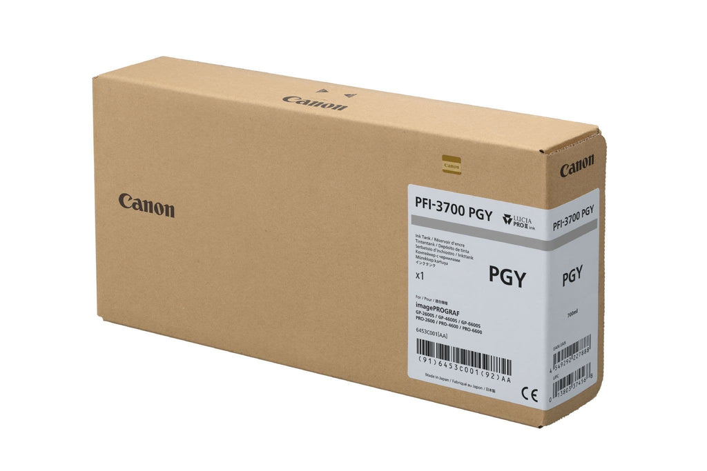 Canon PFI-3700PGY Photo Grey Genuine Ink Cartridge 700ml 6453C001AA PFI3700PGY - Canon PFI-3700 Ink