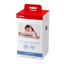Load image into Gallery viewer, Canon Genuine KP-108IN 3115B001AA Photo cartridge + Paper 10x15 cm, 3x36 pages Pack=3 KP108IN for Canon CP 100/1000/820/900